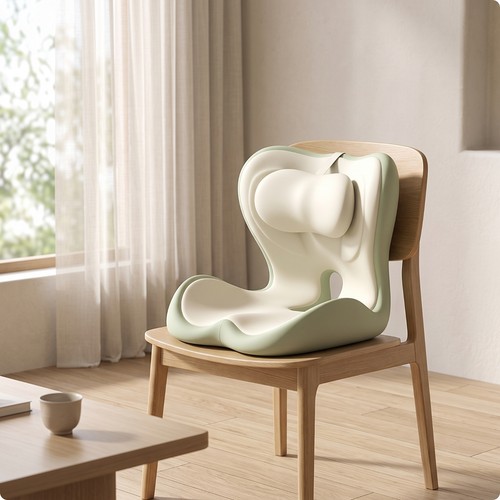 Chair cushion with backrest - with,