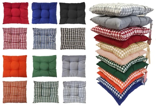 Gingham dining chair seat pad - dining,