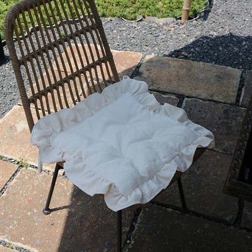 Chair cushion ruffles seat pad - chair,