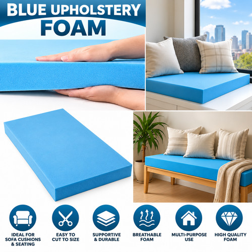 Blue upholstery foam - foam, pad